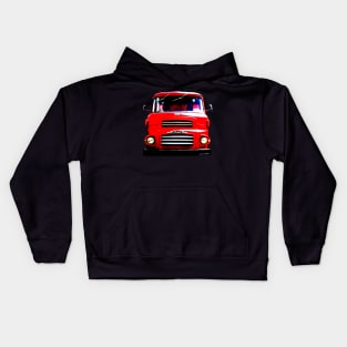 Albion Reiver classic 1970s lorry high contrast red Kids Hoodie